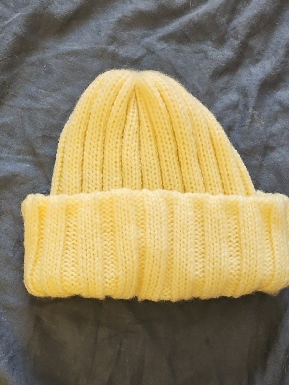 Vintage Cream Knit Beanie Hat - Unisex